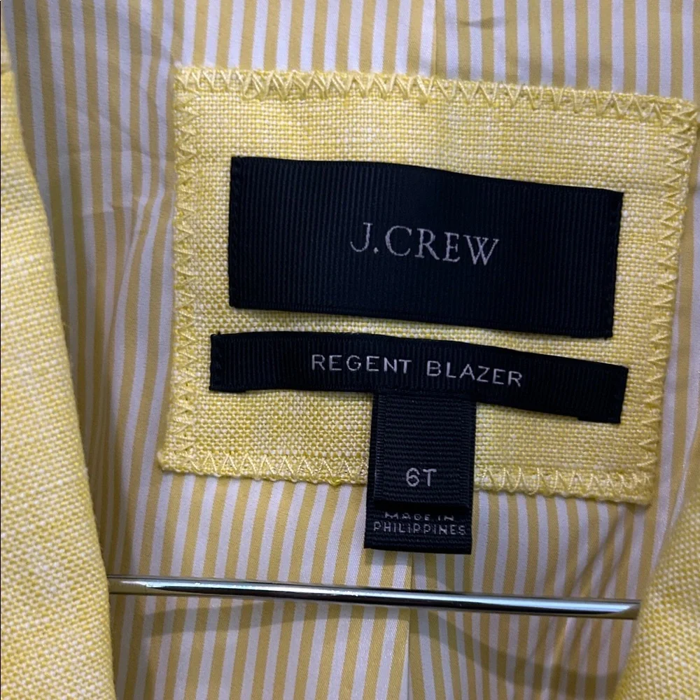 J. Crew Sunny Yellow Linen Blazer